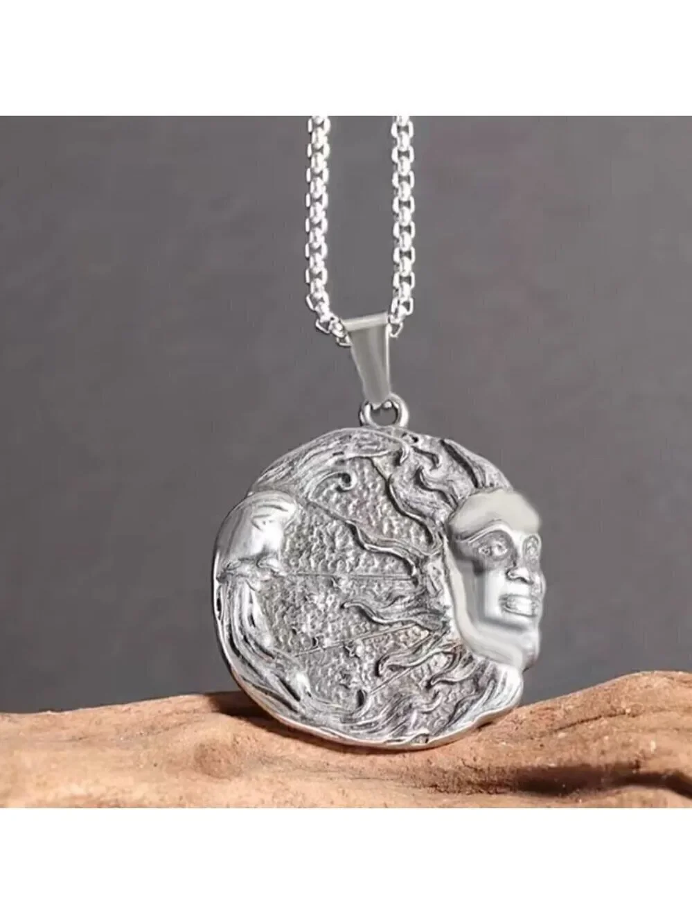 Sun and Moon Pendant and Necklace #1403